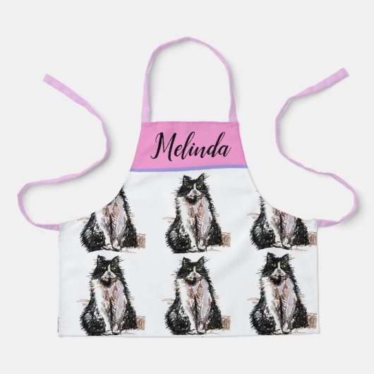 Tuxedo Katze Pastelltiere Katzen Kinder Pink Girls Schürze