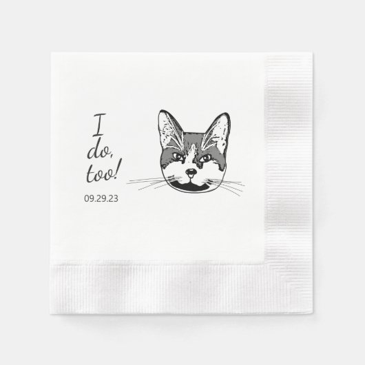 Tuxedo Katze Personalisiert I Doo Too Serviette (Vorderseite)