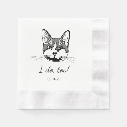 Tuxedo Katze Personalisiert tue ich auch Serviette (Vorderseite)