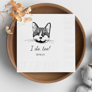 Tuxedo Katze Personalisiert tue ich auch Serviette