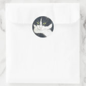 Tuxedo-Katze Runder Aufkleber (Tasche)