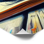 Tuxedo Katze Schlafen auf einem Buchgarten Malerei Poster (Ecke)