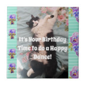 Tuxedo Katze Schlafen Funny Funny Cats Fest Tanz T Fliese (Vorderseite)