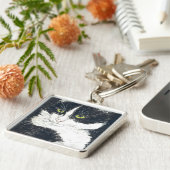 Tuxedo-Katze Schlüsselanhänger (Seite)