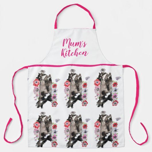 Tuxedo Katze Schwarz-weiß Funny Niedlich Cats Flor Schürze (Vorderseite)