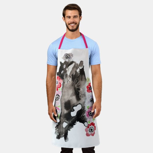 Tuxedo Katze Schwarz-weiß Funny Niedlich Cats Flor Schürze (Getragen)