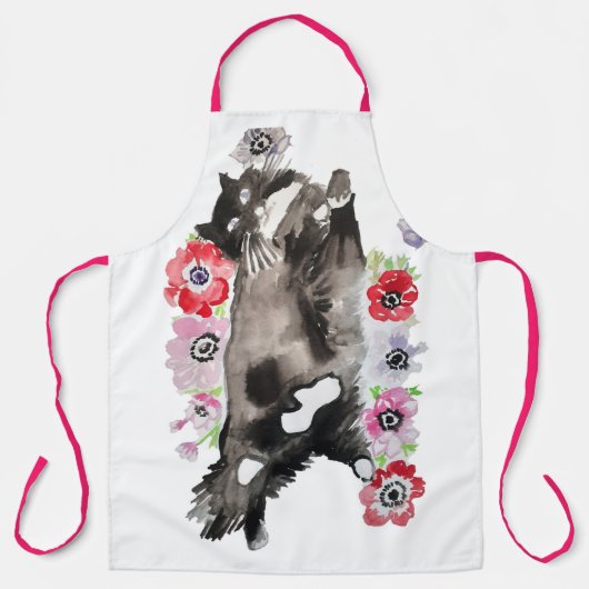 Tuxedo Katze Schwarz-weiß Funny Niedlich Cats Flor Schürze (Vorderseite)