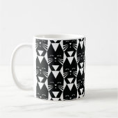 Tuxedo Katze Schwarz-Weiß Geometrisches Muster Kaffeetasse (Links)