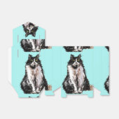 Tuxedo Katze Schwarz-weiß Katzen Geburtstag Türkis Geschenkschachtel (Ungefaltet)