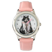 Tuxedo Katze Schwarz-weiß Katzen Niedlich Pet Pink