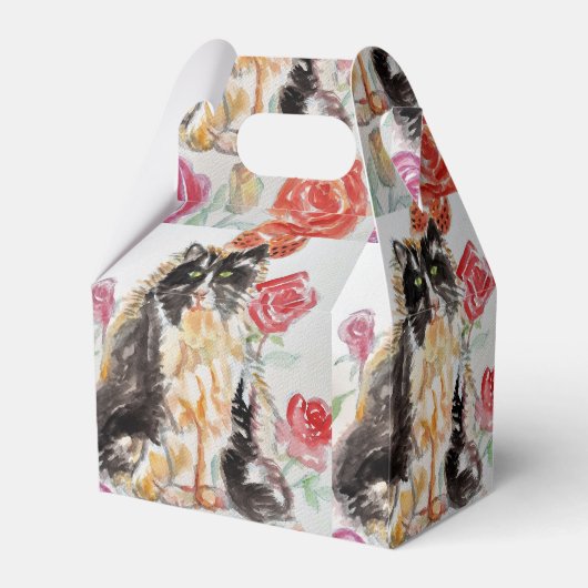 Tuxedo Katze Schwarz-weiß Katzen Niedliche Mädchen Geschenkschachtel (Rückseite)