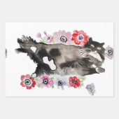 Tuxedo Katze Schwarz-Weiße Katzen Gewitzte Blüte Geschenkpapier Set (Vorderseite 3)