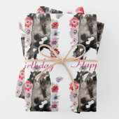 Tuxedo Katze Schwarz-Weiße Katzen Gewitzte Blüte Geschenkpapier Set (Beispiel)