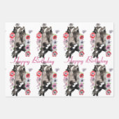 Tuxedo Katze Schwarz-Weiße Katzen Gewitzte Blüte Geschenkpapier Set (Vorderseite)