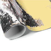 Tuxedo Katze Schwarze und weiße Katzen Gelbe Liebh Geschenkpapier (Rolleneckpunkt)