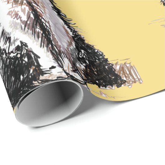 Tuxedo Katze Schwarze und weiße Katzen Gelbe Liebh Geschenkpapier (Rolleneckpunkt)