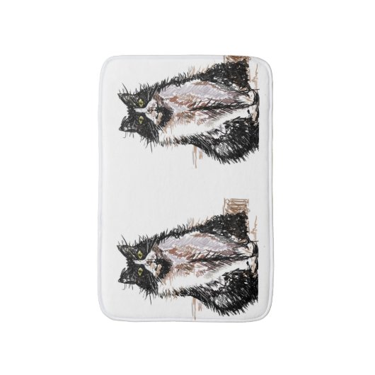 Tuxedo Katze Schwarze und weiße Katzen Haustiere B Badematte (Vorderseite Vertikal)