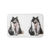 Tuxedo Katze Schwarze und weiße Katzen Haustiere B Badematte (Vorderseite)