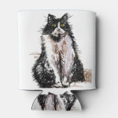 Tuxedo Katze Schwarze und Weiße Katzen können kühl Dosenkühler (Rückseite)