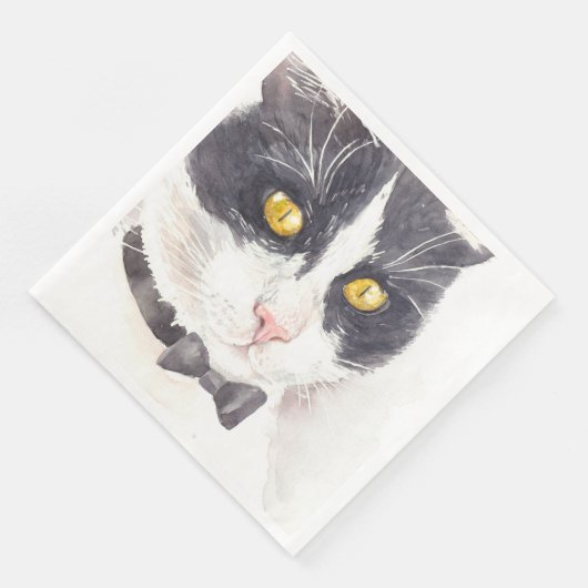 Tuxedo-Katze Serviette (Ecke)