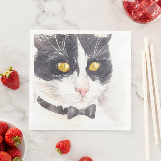 Tuxedo-Katze Serviette (Beispiel)