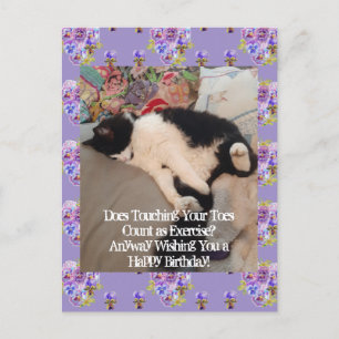 Tuxedo-Katze Süße Alles Gute zum Geburtstag Zehen  Postkarte
