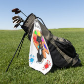 Tuxedo-Katze und Farbpalette Golfhandtuch (Gras)