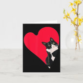 Tuxedo Katze Valentinherz für Kätzchen und Tier l Karte (Gelbe Blume)