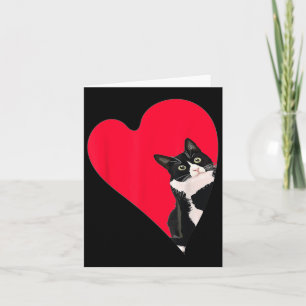 Tuxedo Katze Valentinherz für Kätzchen und Tier l Karte