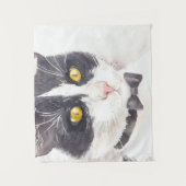 Tuxedo-Katze Wandteppich (Vorderseite)