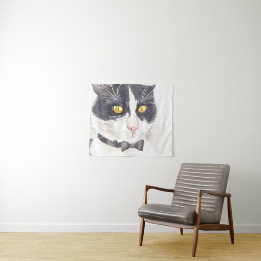 Tuxedo-Katze Wandteppich (Beispiel (Horizontal))