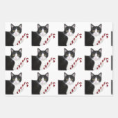 Tuxedo Katze Weihnachten Geschenkpapier Set (Vorderseite 3)
