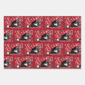Tuxedo Katze Weihnachten Geschenkpapier Set (Vorderseite 2)