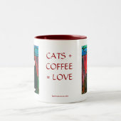 Tuxedo-Katzen-beflecktes Glas-Entwurfs-Kunst-T - Zweifarbige Tasse (Mittel)