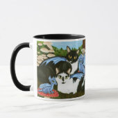 Tuxedo-Katzen-blaue Tasse (Links)