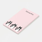 Tuxedo Katzen Drei weiße Kätzchen Pink, individuel Post-it Klebezettel (angewinkelt)