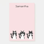 Tuxedo Katzen Drei weiße Kätzchen Pink, individuel Post-it Klebezettel (Vorderseite)