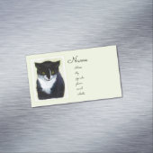 Tuxedo-Katzen-Malerei - niedliche ursprüngliche Magnetische Visitenkarte (Beispiel)