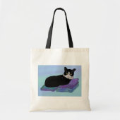 Tuxedo-Katzen-Nickerchen-Leinwand-Tasche Tragetasche (Vorne)