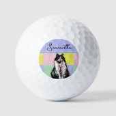 Tuxedo Katzen Niedlich Katzen Schwarz-weiß Pastell Golfball (Vorderseite)