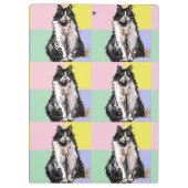 Tuxedo Katzen Niedlich Katzen Schwarz-weiß Pastell Klemmbrett (Rückseite)