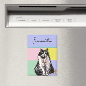 Tuxedo Katzen Niedlich Katzen Schwarz-weiß Pastell Magnet (In Situ (Geschirrspüler))