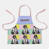 Tuxedo Katzen Niedlich Katzen Schwarz-weiß Pastell Schürze (Vorderseite)