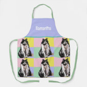 Tuxedo Katzen Niedlich Katzen Schwarz-weiß Pastell Schürze (Vorderseite)