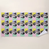 Tuxedo Katzen Niedlich Katzen Schwarz-weiß Pastell Strandtuch (Vorderseite)