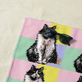 Tuxedo Katzen Niedlich Katzen Schwarz-weiß Pastell Strandtuch (Beispiel)