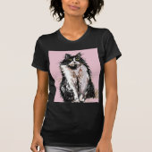 Tuxedo Katzen niedlich Schwarze und Weiße Haustier T-Shirt (Vorderseite)