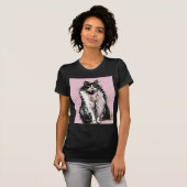 Tuxedo Katzen niedlich Schwarze und Weiße Haustier T-Shirt (Vorne ganz)