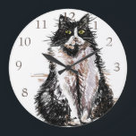 Tuxedo Katzen Niedlich Wasserfarbige Uhr<br><div class="desc">Tuxedo Katzen Niedliche Aquarellmalerei Decor Raum-Decor Uhr. Entworfen aus meiner ursprünglichen Tinte zeichnend Kunst.</div>