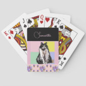 Tuxedo Katzen Pastellfarbene, rosa Mädchen Spielkarten (Rückseite)